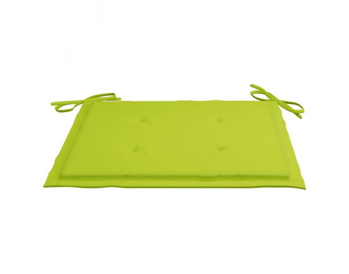 Sonata Градински столове с яркозелени възглавници 2 бр тик масив