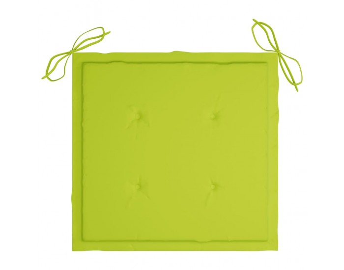 Sonata Градински столове с яркозелени възглавници 2 бр тик масив