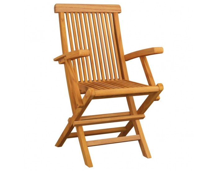 Sonata Градински столове с възглавници антрацит 3 бр тик масив