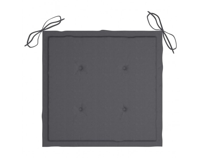 Sonata Градински столове с възглавници антрацит 3 бр тик масив