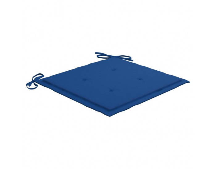 Sonata Градински столове със сини възглавници 6 бр тиково дърво масив