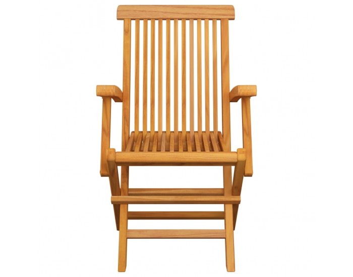 Sonata Градински столове сиво каре възглавници на листа 6 бр тик масив