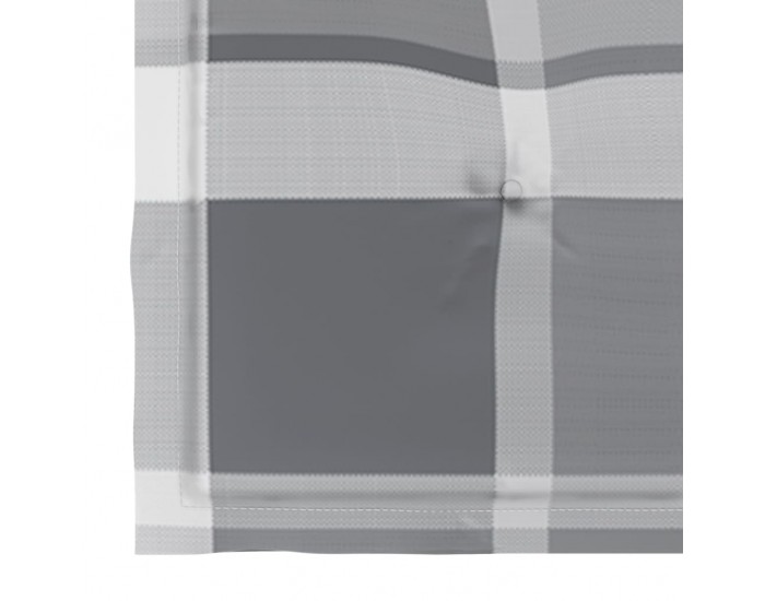 Sonata Градински столове сиво каре възглавници на листа 6 бр тик масив