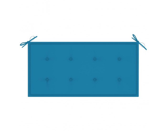 Sonata Градинска пейка със синьо шалте, 112 см, тик масив