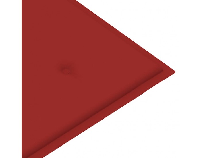 Sonata Градинска пейка с червена възглавница, 112 см, тик масив