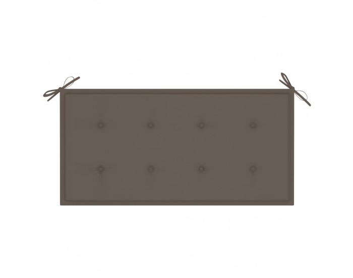 Sonata Градинска пейка с възглавница таупе, 112 см, тик масив