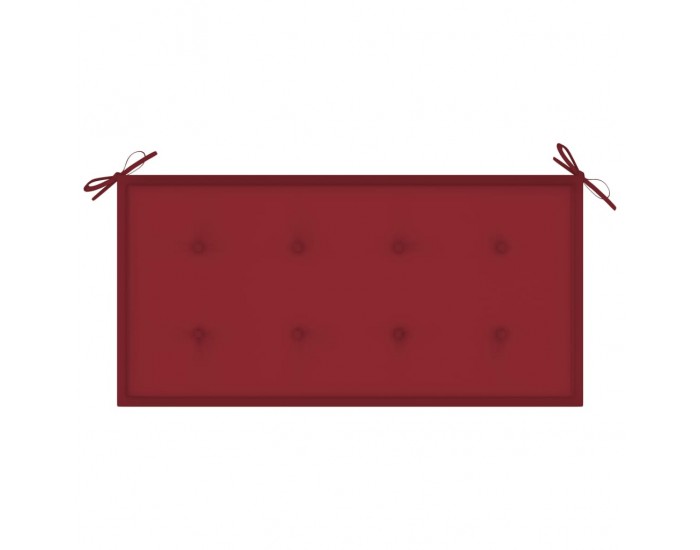 Sonata Градинска пейка с виненочервена възглавница, 112 см, тик масив