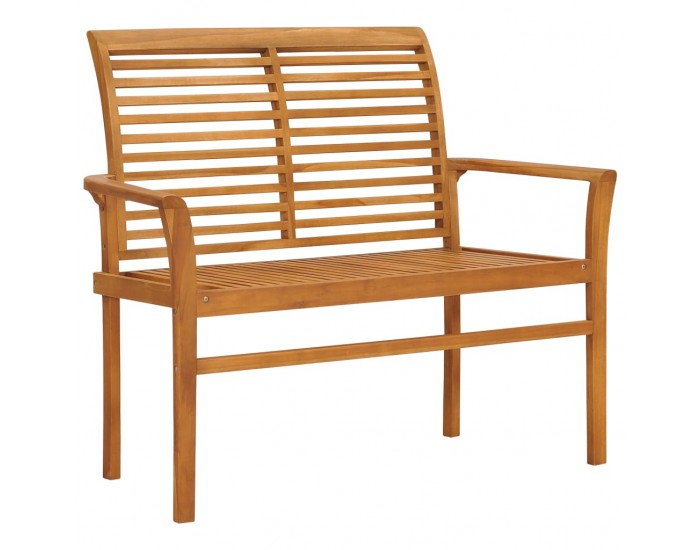 Sonata Градинска пейка със светлосиня възглавница, 112 см, тик масив