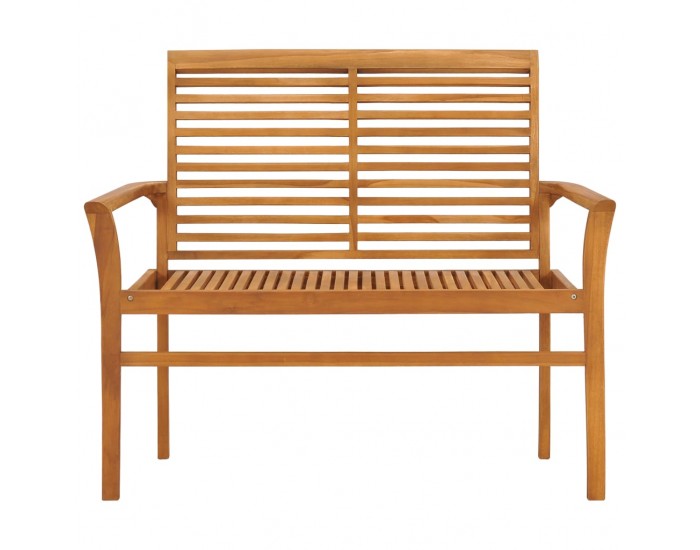 Sonata Градинска пейка със светлосиня възглавница, 112 см, тик масив