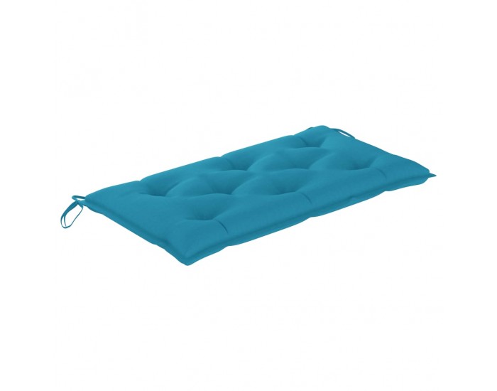 Sonata Градинска пейка със светлосиня възглавница, 112 см, тик масив