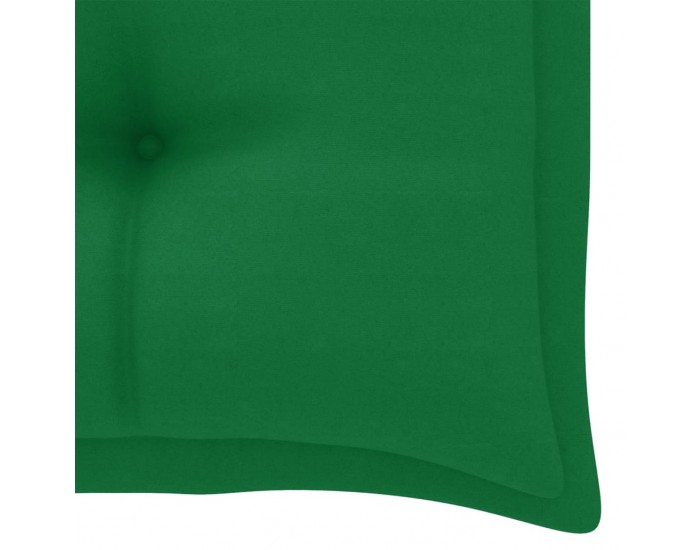 Sonata Градинска пейка със зелена възглавница, 112 см, тик масив