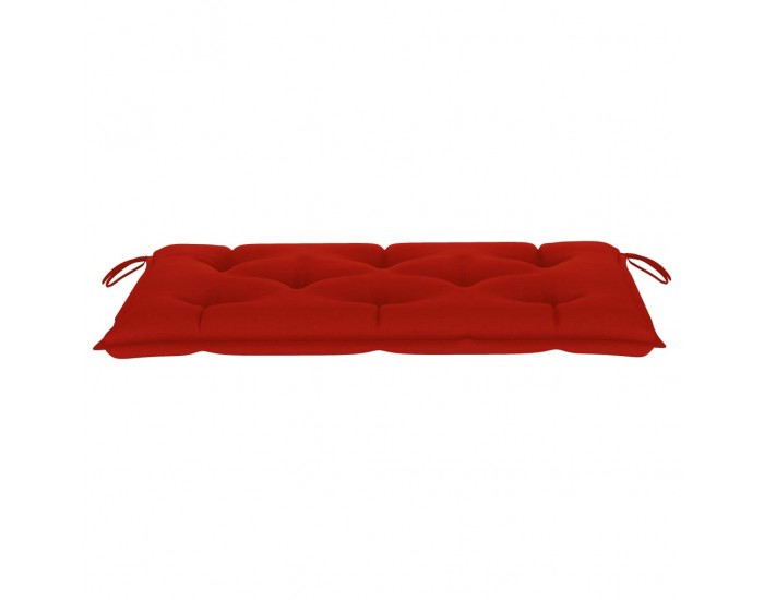 Sonata Градинска пейка с червена възглавница, 112 см, тик масив