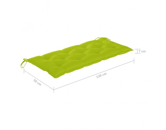 Sonata Градинска пейка със светлозелено шалте, 120 см, тик масив