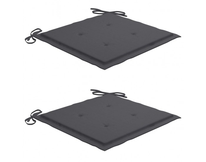 Sonata Градински столове 2 бр възглавници антрацит тиково дърво масив