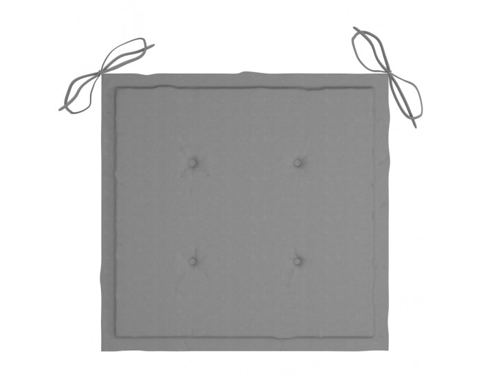 Sonata Градински столове, 2 бр, сиви възглавници, тиково дърво масив