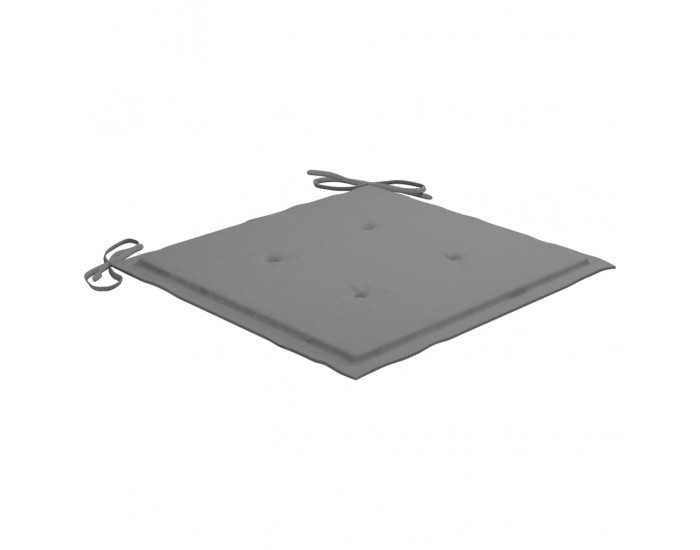 Sonata Градински столове, 2 бр, сиви възглавници, тиково дърво масив