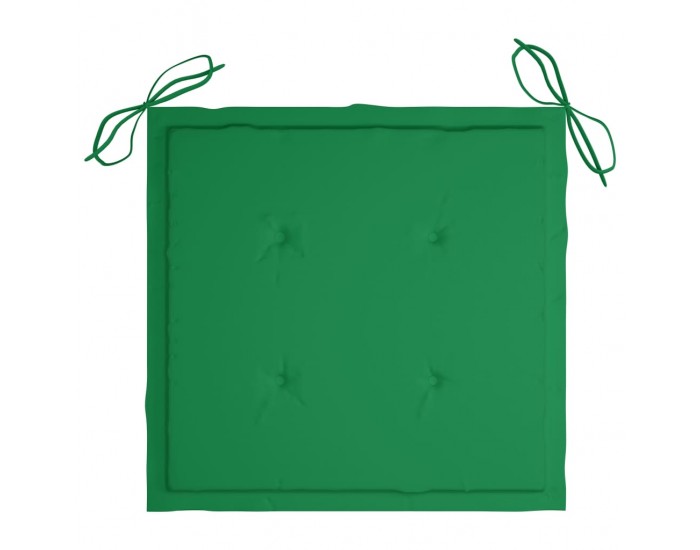 Sonata Градински столове, 2 бр, зелени възглавници, тиково дърво масив