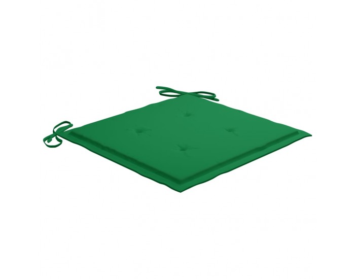 Sonata Градински столове, 2 бр, зелени възглавници, тиково дърво масив