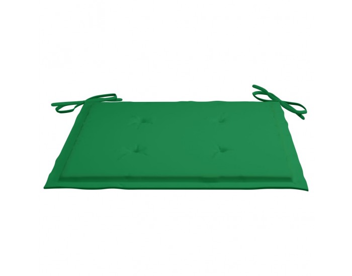 Sonata Градински столове, 2 бр, зелени възглавници, тиково дърво масив