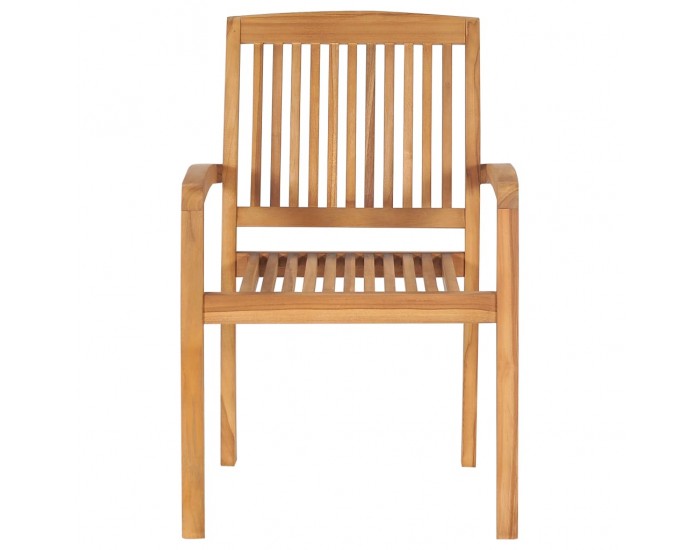 Sonata Градински столове 2 бр червени възглавници тиково дърво масив