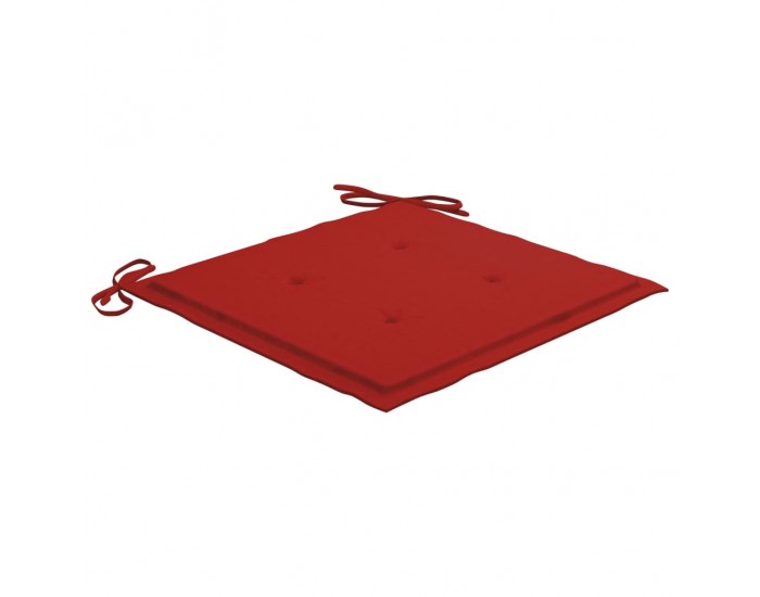 Sonata Градински столове 2 бр червени възглавници тиково дърво масив