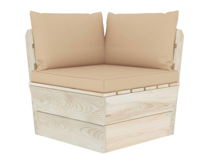 Sonata Градински палетен ъглов диван с възглавници, импрегниран смърч