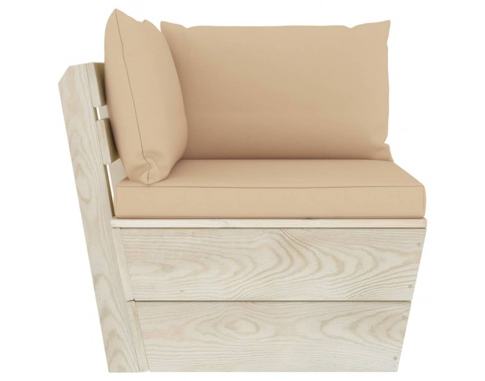 Sonata Градински палетен ъглов диван с възглавници, импрегниран смърч