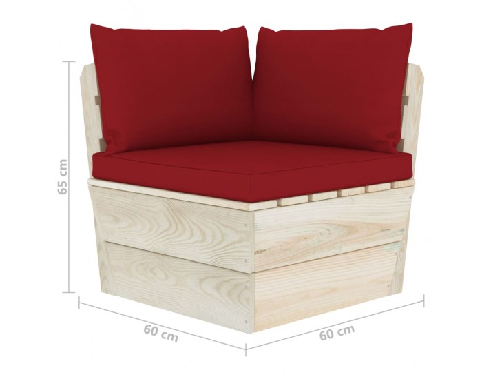 Sonata Градински палетен ъглов диван с възглавници, импрегниран смърч