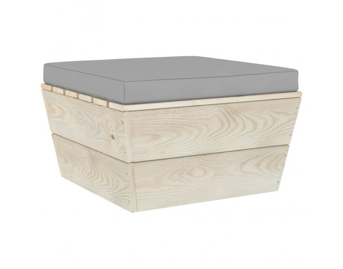 Sonata Градинска табуретка от палети с възглавница, импрегниран смърч