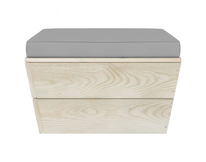 Sonata Градинска табуретка от палети с възглавница, импрегниран смърч