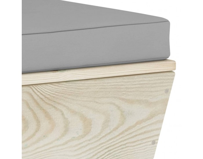 Sonata Градинска табуретка от палети с възглавница, импрегниран смърч