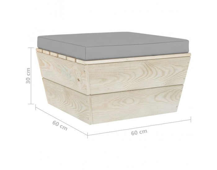 Sonata Градинска табуретка от палети с възглавница, импрегниран смърч