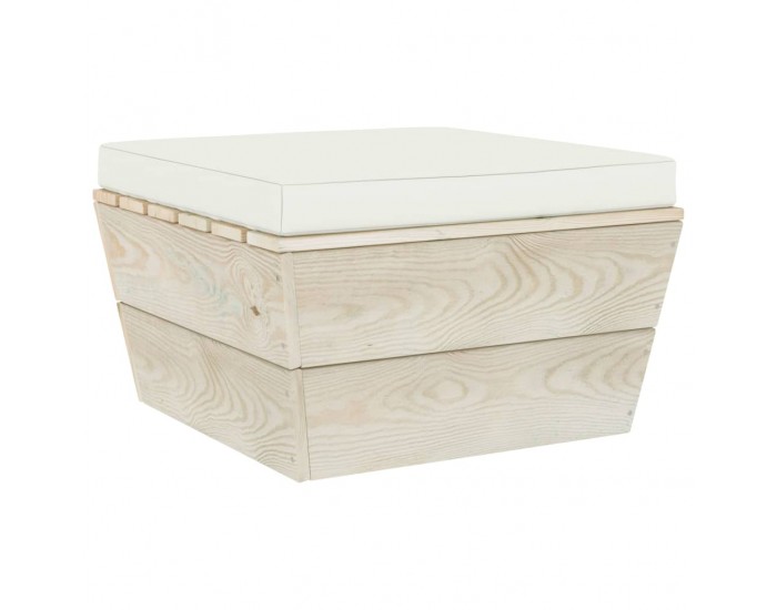 Sonata Градинска табуретка от палети с възглавница, импрегниран смърч