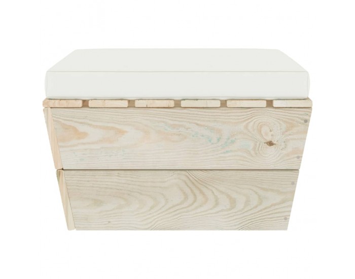 Sonata Градинска табуретка от палети с възглавница, импрегниран смърч