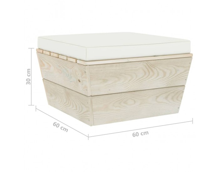 Sonata Градинска табуретка от палети с възглавница, импрегниран смърч