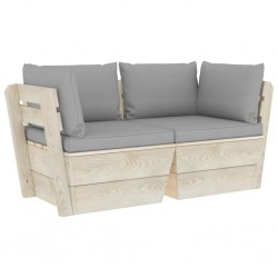 Sonata Градински 2-местен палетен диван възглавници импрегниран смърч - Sonata H