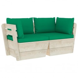Sonata Градински 2-местен палетен диван възглавници импрегниран смърч - Sonata H