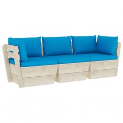 Sonata Градински 3-местен палетен диван възглавници импрегниран смърч - Sonata H