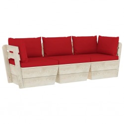 Sonata Градински 3-местен палетен диван възглавници импрегниран смърч - Sonata H