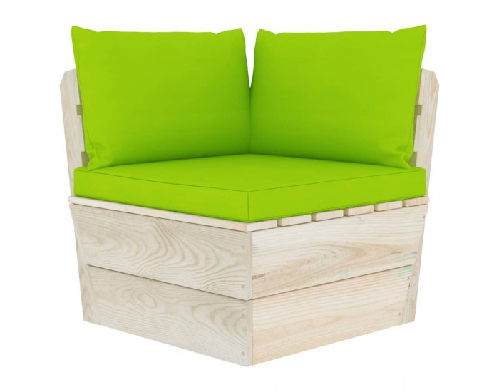 Sonata Градински 3-местен палетен диван възглавници импрегниран смърч