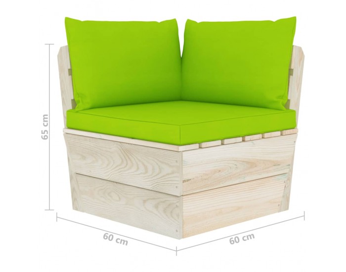 Sonata Градински 3-местен палетен диван възглавници импрегниран смърч