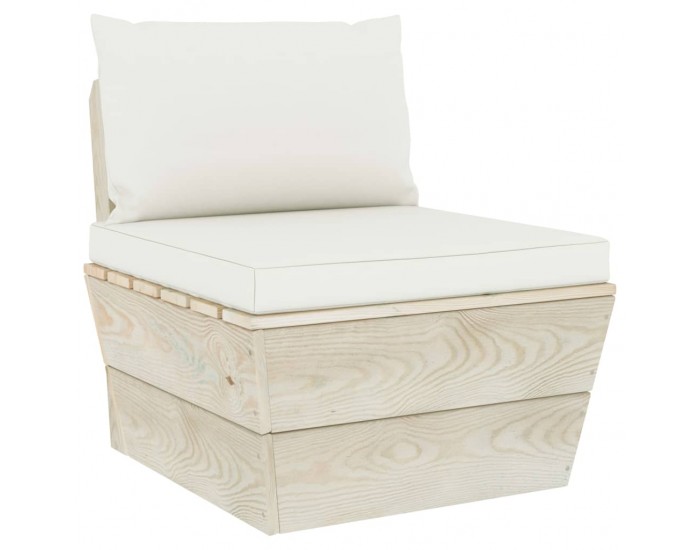 Sonata Градински лаундж комплект от палети 3 части с възглавници смърч