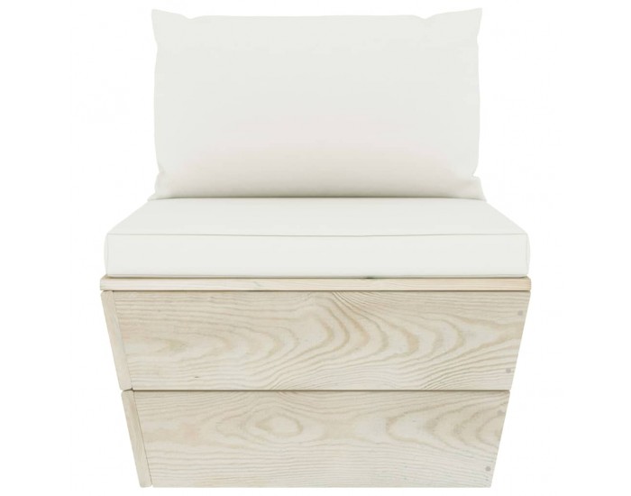 Sonata Градински лаундж комплект от палети 3 части с възглавници смърч