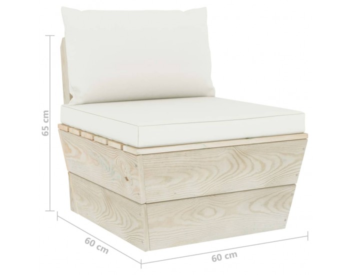Sonata Градински лаундж комплект от палети 3 части с възглавници смърч