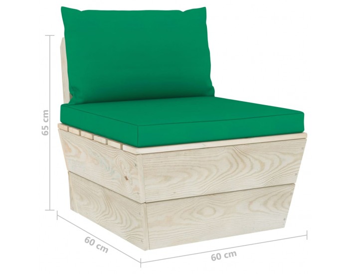 Sonata Градински 4-местен палетен диван възглавници импрегниран смърч