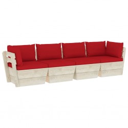 Sonata Градински 4-местен палетен диван възглавници импрегниран смърч - Sonata H