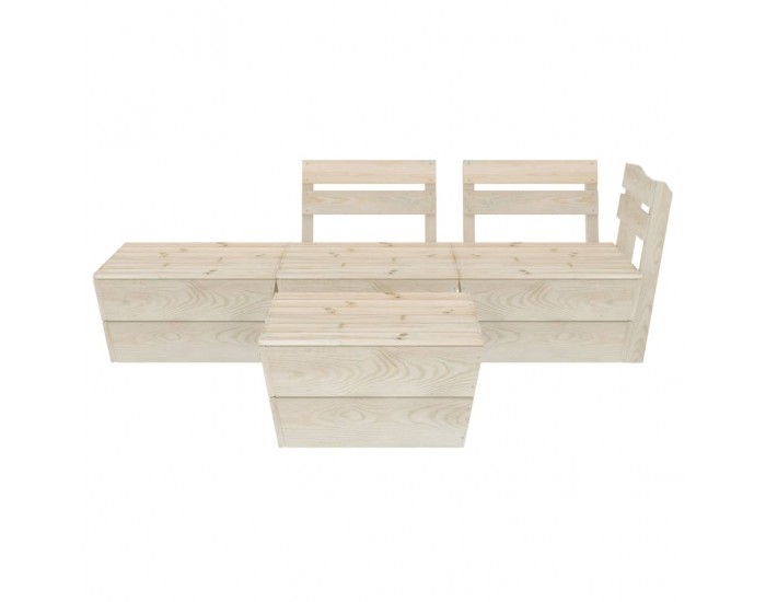 Sonata Градински лаундж комплект от палети, 4 части, импрегниран смърч