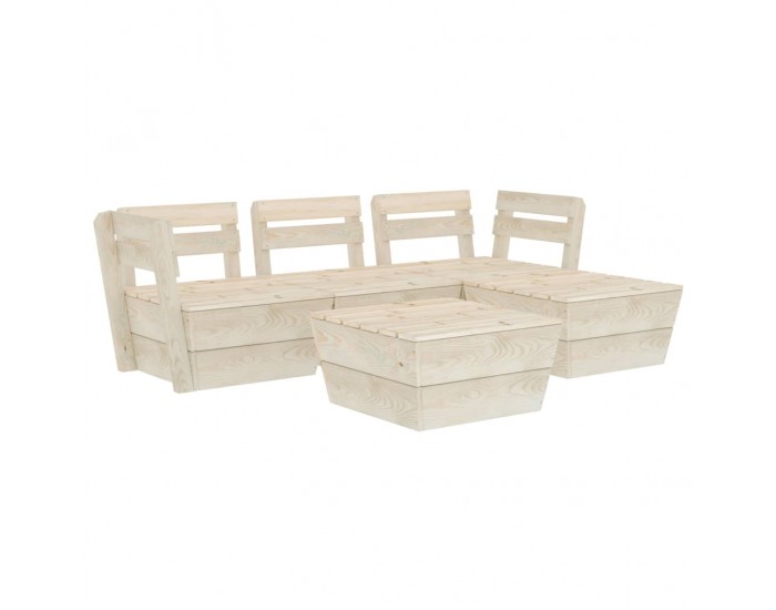 Sonata Градински лаундж комплект от палети, 5 части, импрегниран смърч