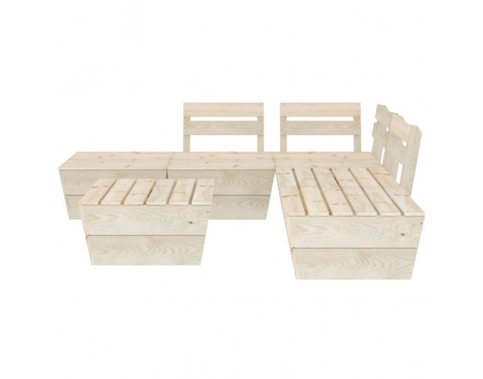 Sonata Градински лаундж комплект от палети, 6 части, импрегниран смърч