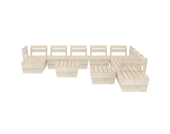 Sonata Градински лаундж комплект от палети 12 части импрегниран смърч